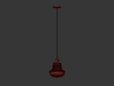 Brass Art Deco Pendant Light 3D model