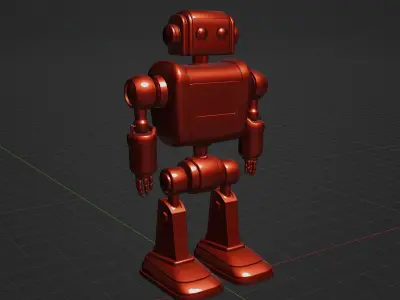 Damaged Robot - Game Ready Low-poly 3D model