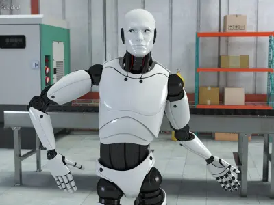  Male Cyborg Rigged for Cinema 4D 