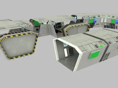 Sci-fi corridors construction kit 3D model