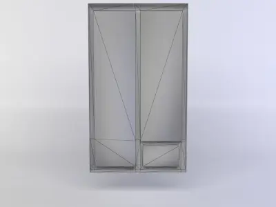 Window gold box with flowers Low-poly 3D model