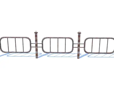 Old Rusty Fence Low-poly 3D model get