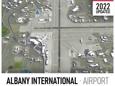 Albany Airport Low-poly 3D model