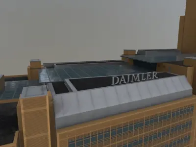 Berlin Debis Hochhaus Low-poly 3D model
