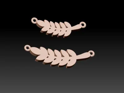 Girly leaf pendant 3D print model