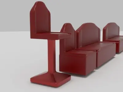 Uflee Futuristic Furniture Pack Low-poly 3D model