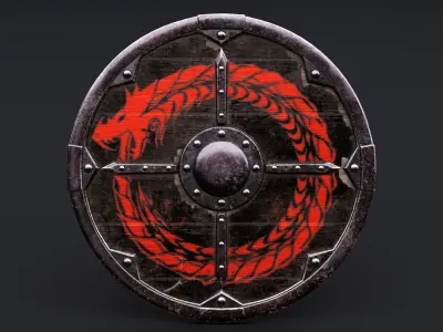 Viking Shield - Dragon 3D model