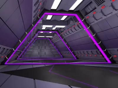 Sci Fi Corridor Tunnel 3D model