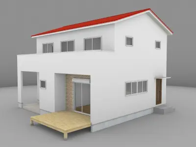 House model for background 21 Low-poly 3D model
