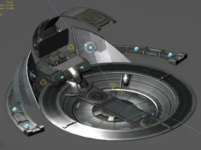 Battleship-console futuristic spaceship 3D model