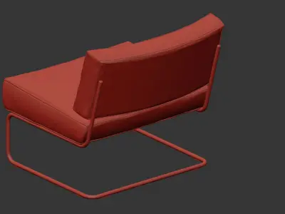 LOUNGE CHAIR RIDGE RIB YELLOW 3D model