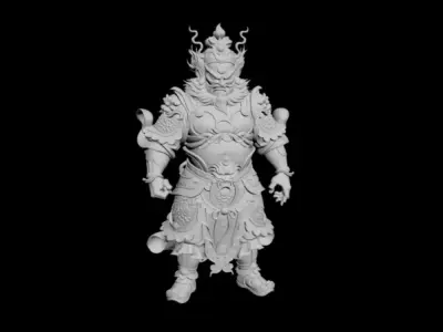 China Zhong Kui warrior  heavenly king night demon door god 3D model