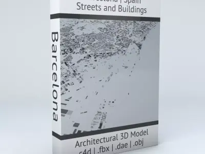 Barcelona Downtown Streets and Buildings 3D model