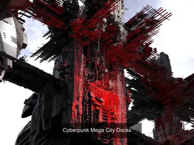 Sci fi Shipping Docks collection 1 3D Model Pack