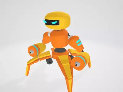 robot orange Free 3D model