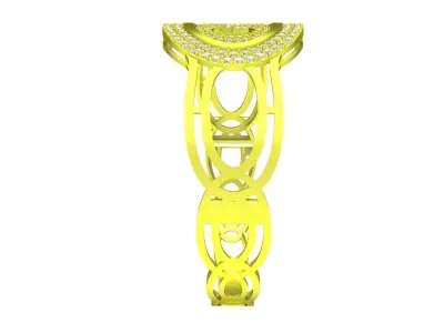 Interlocking Oval Pave Diamond Statement Ring 6444 3D print model