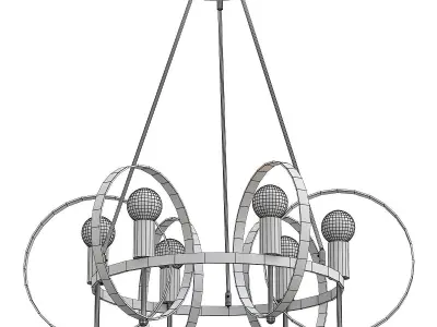 vele-luce-liberty-vl6302p06 six light chandelier gold 3D model