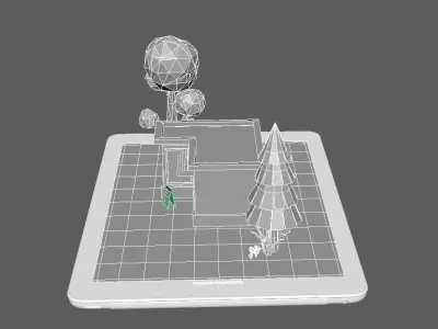 Shop Cartoon City Block store Low-poly 3D model
