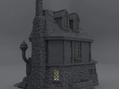 Alchemist House Tabletop Terrain 28 MM 3D print model