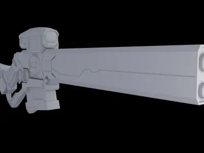 Sci-Fi Rifle  Low-poly 3D model