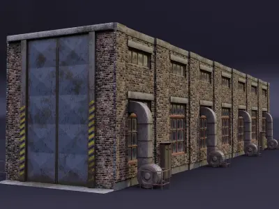 Warehouse old building - big and small version  3D model