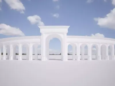Classical Arch Gate 3D model