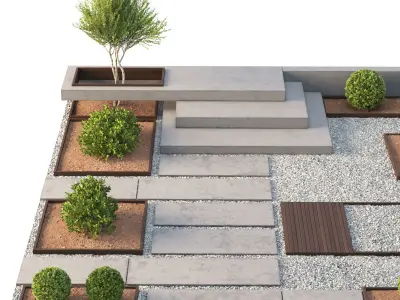 Environment with Plants Set 01 3D model