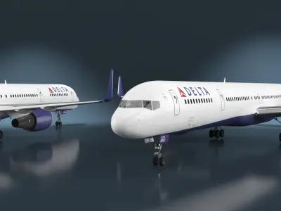  Delta Air Lines Boeing 757-300 with Cabin and Doors 