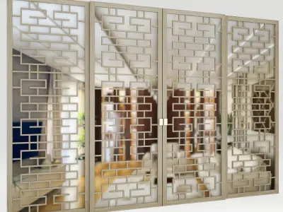 Partition sliding door 3D model