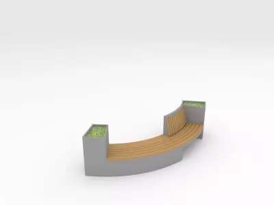 Bench Park 9 Low-poly 3D model