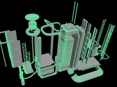 Sci fi apartment - VR Low-poly 3D model