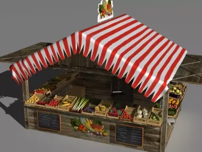 Fruit and vegetable stand 3D model