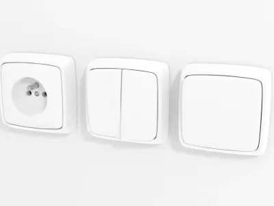 Light switches and electric outlet 3D model