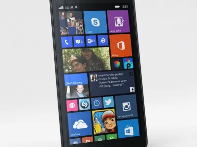Microsoft Lumia 535 and Dual SIM Gray Low-poly 3D model