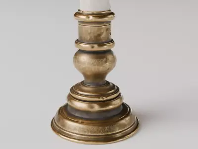 copper low candlestick 3D model