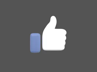 Facebook Like Button v1 002 Low-poly 3D model