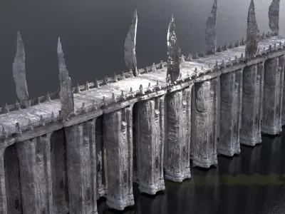 League of Legends Fantasy inspired Bridge HD  3D model