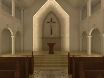 Church Interior 06 3D model