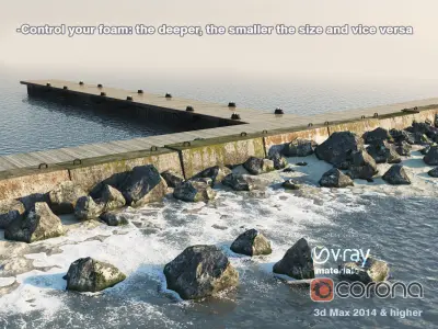 Rock and Beach  - Foam Bay  3D model