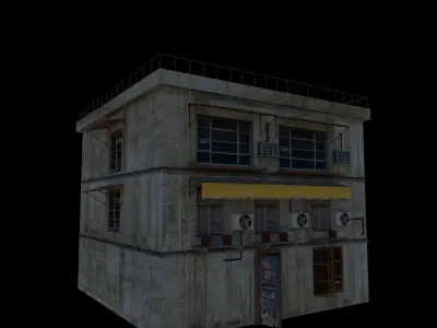 Arab Building with Interior And Exterior Low-poly 3D model