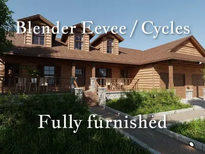 Modular Classic Style American House 17 Low-poly 3D model