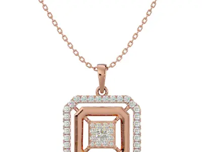 Light Minimalist Diamond Ring Earrings Pendant Set 3D print model