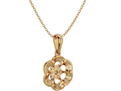 Light Minimalist Diamond Pendant Necklace 3D print model