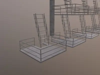 Sci Fi Road And Shop Low-poly 3D model