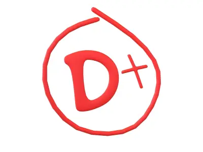 Grade D Plus Symbol v1 001 Low-poly 3D model