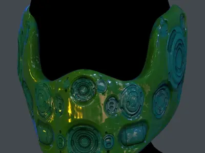 Gas mask helmet scifi Low-poly character art game   printable  Low-poly 3D model