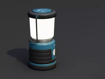Camping Lantern Blue Game-Ready Low-poly Low-poly 3D model