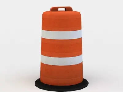 Road barrel Low-poly 3D model