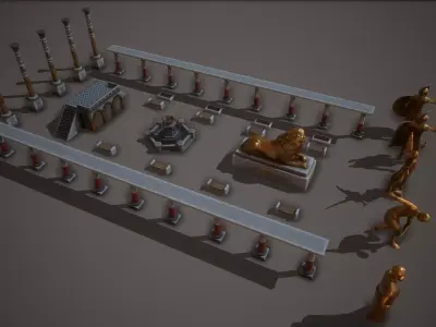 Roman-Greek Statue Pack Low-poly 3D model