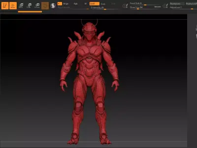 020 Futuristic Armored Sci-Fi Mech Character 200cm- Game Ready Low-poly 3D model